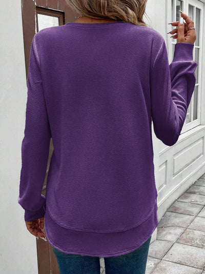 Vintage Sweter z Okrągłym Dekoltem Jacquard - Moda Casual i Trendy