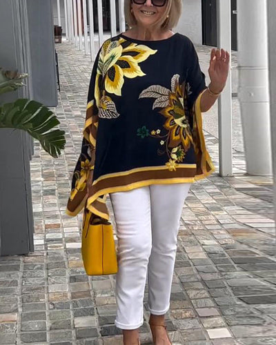 Blouse Imprimée Décontractée Et Ample