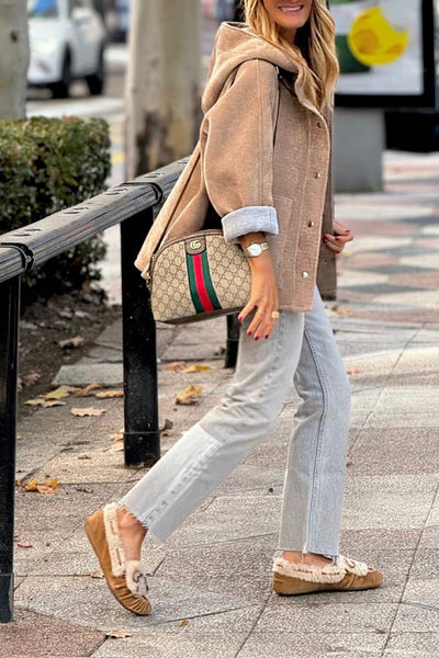 Kurtka Kaki Oversize z Kapturem – Styl Casual i Chic