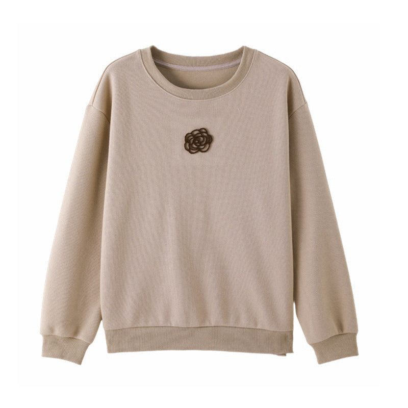 Bluza casual z haftowaną kamelią