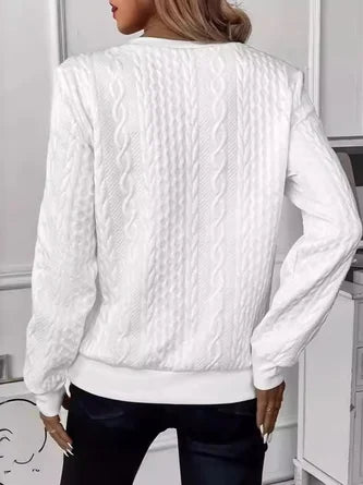 Biała bluza z okrągłym dekoltem i zamkiem – Styl casual dla mężczyzn