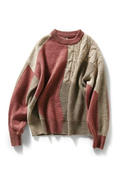 Sweter z dzianiny z okrągłym dekoltem