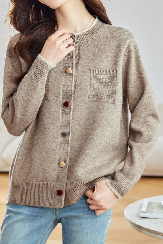 Kardigan Tricot Bicolor Minimalistyczny Damski - Styl Chic i Komfort