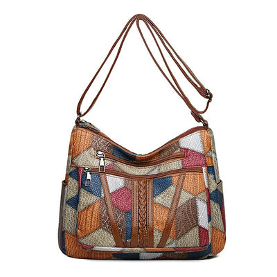 Elegancka torba skórzana patchwork
