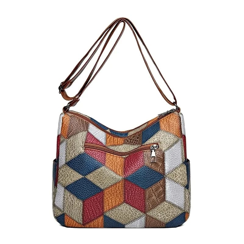 Elegancka torba skórzana patchwork