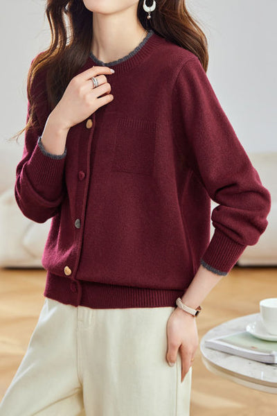 Kardigan Tricot Bicolor Minimalistyczny Damski - Styl Chic i Komfort