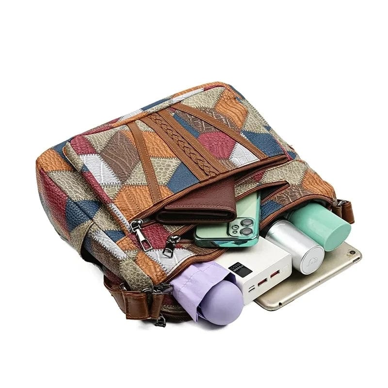 Elegancka torba skórzana patchwork