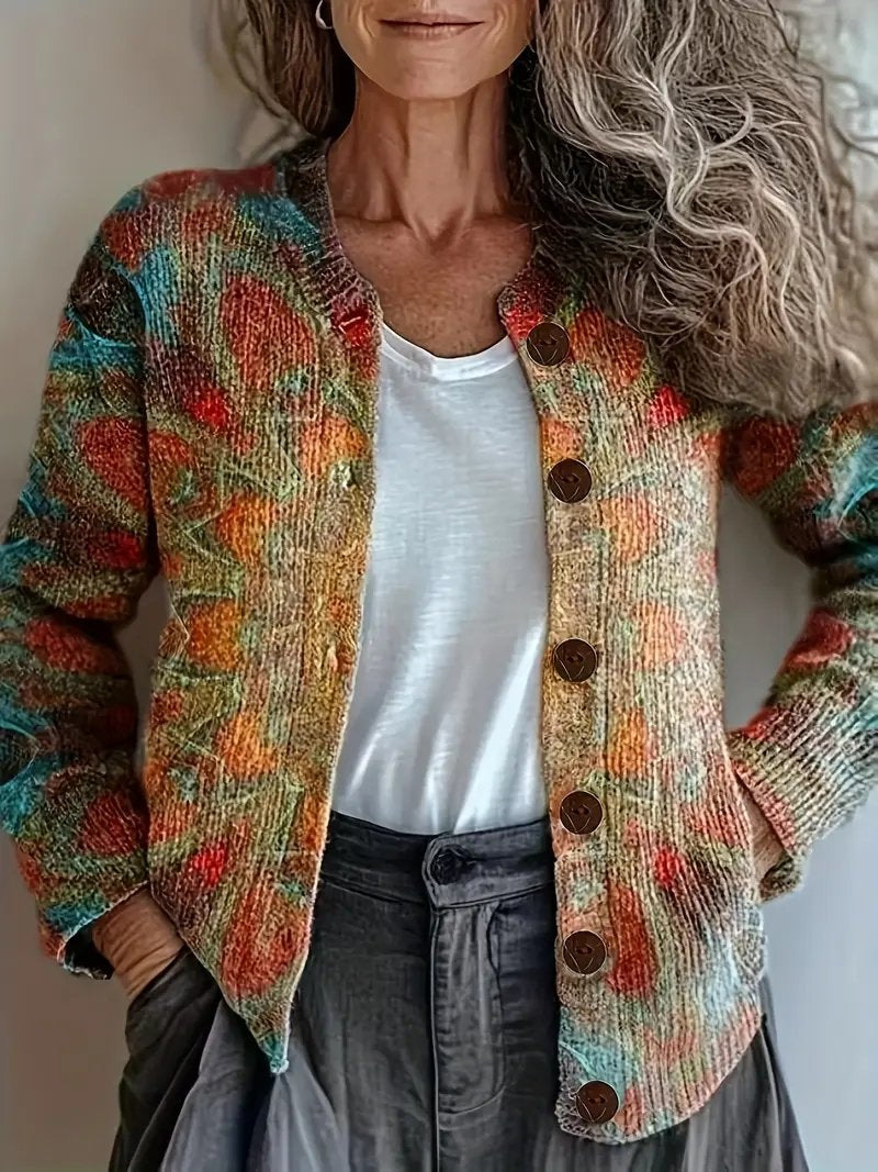 Kardigan Damski Wydruk 3D Casual Chic