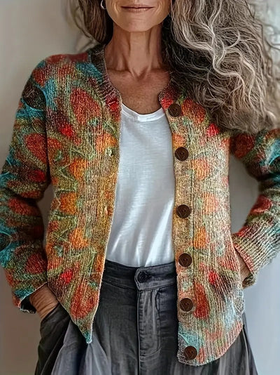 Kardigan Damski Wydruk 3D Casual Chic