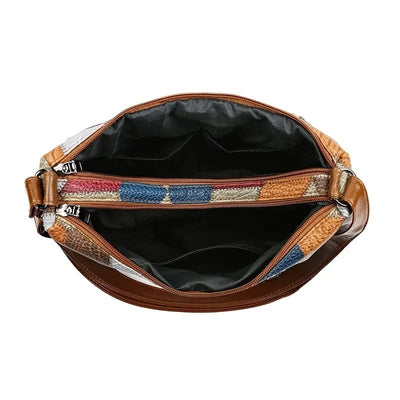 Elegancka torba skórzana patchwork