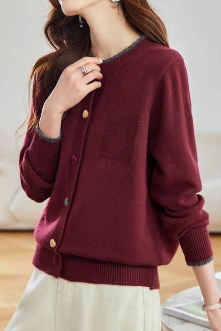 Kardigan Tricot Bicolor Minimalistyczny Damski - Styl Chic i Komfort
