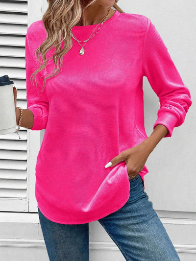 Vintage Sweter z Okrągłym Dekoltem Jacquard - Moda Casual i Trendy