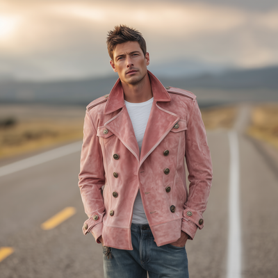 Męska Kurtka Western Retro ze Zamszu – Styl i Komfort