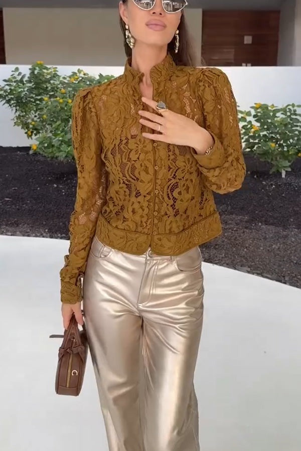 Kurtka Koronkowa w Stylu Pałacowym - Romantyczna i Wyszukana Elegancja