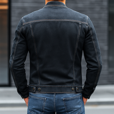 Męska Kurtka Dżinsowa Vintage Slim Fit – Moda z Kołnierzem Baseballowym