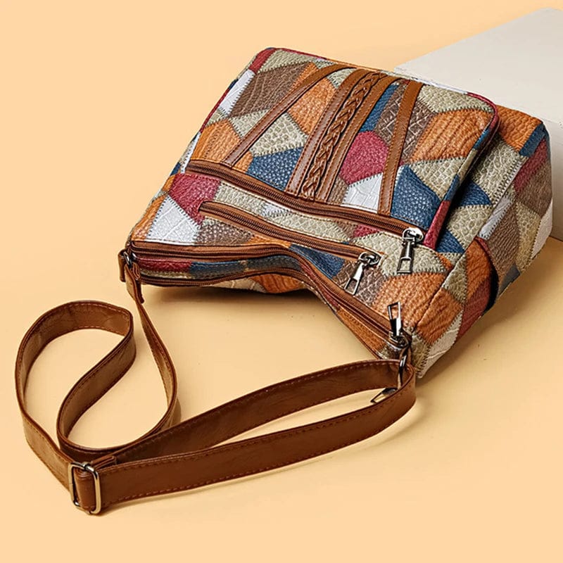 Elegancka torba skórzana patchwork