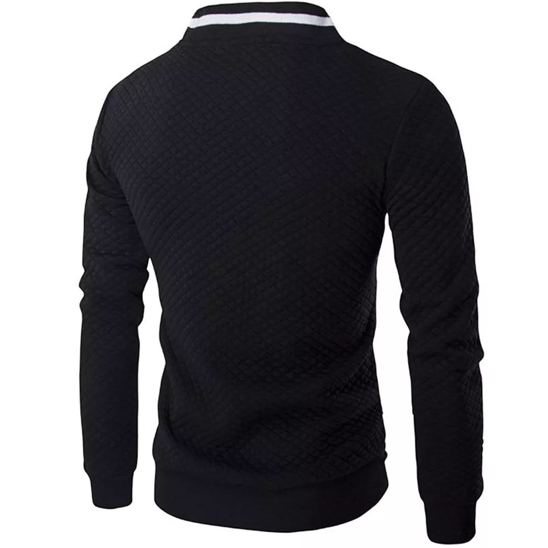 Męska Kurtka Bomber w Kratę Jacquard - Styl i Komfort
