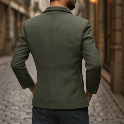 Krótki Męski Płaszcz z Aksamitnego Sznurowania Vintage - Elegancki i Nowoczesny Styl
