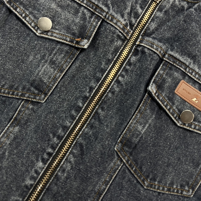 Męska Kurtka Dżinsowa Vintage Slim Fit – Moda z Kołnierzem Baseballowym