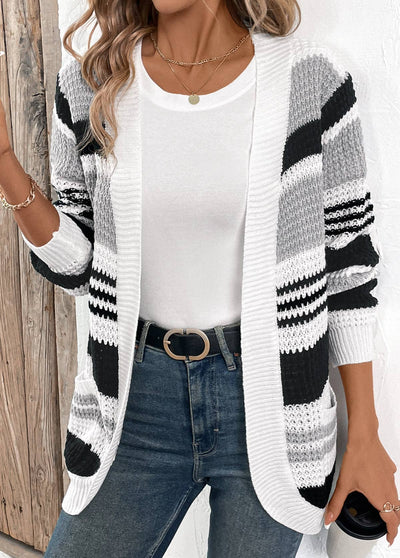 Czarny kardigan patchwork damski – stylowy i wygodny