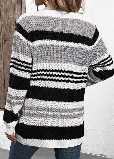 Czarny kardigan patchwork damski – stylowy i wygodny