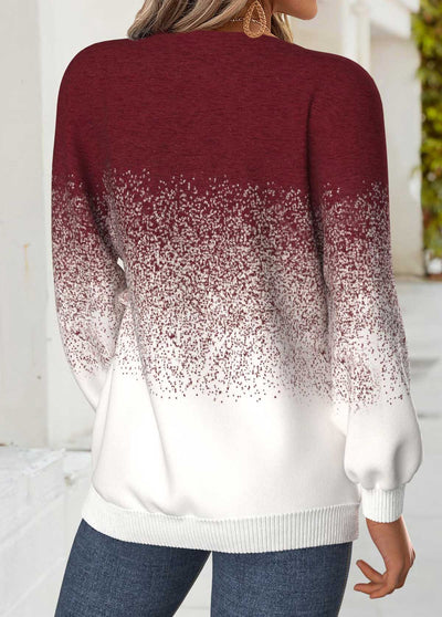Czerwono Wino Gradientowa Bluza – Styl i Codzienny Komfort