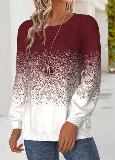 Czerwono Wino Gradientowa Bluza – Styl i Codzienny Komfort
