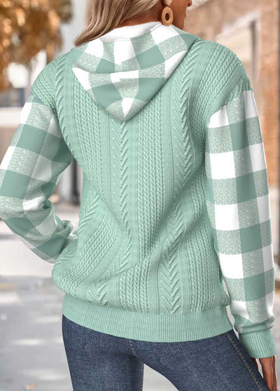 Bluza w Kratę Zielona Szałwia – Styl Casual i Elegancka Osłona