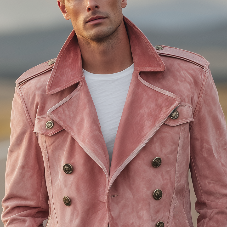 Męska Kurtka Western Retro ze Zamszu – Styl i Komfort