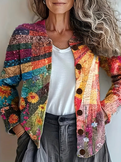 Kardigan Damski Wydruk 3D Casual Chic