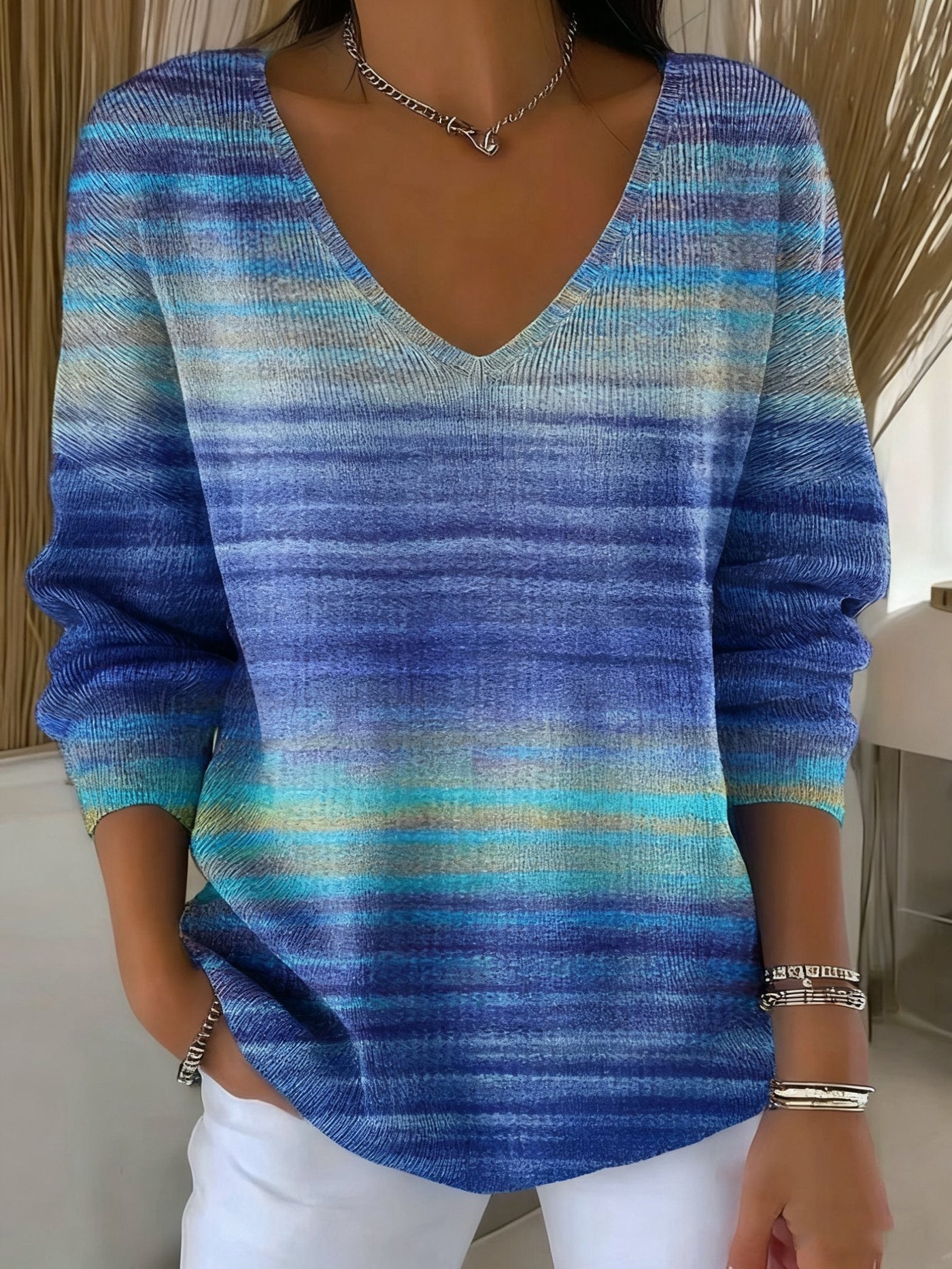 Sweter Damski Gradient Bawełniany - Komfort i Styl