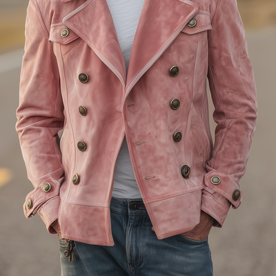 Męska Kurtka Western Retro ze Zamszu – Styl i Komfort