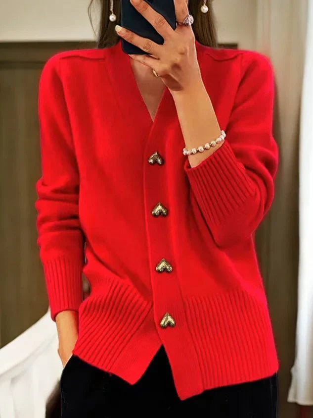 Stylowy miękki dziergany kardigan