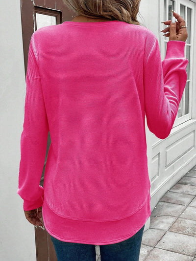 Vintage Sweter z Okrągłym Dekoltem Jacquard - Moda Casual i Trendy
