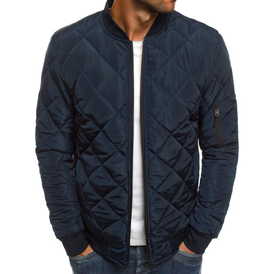 Kurtka puchowa męska bomber - Elegancki i ciepły płaszcz zimowy