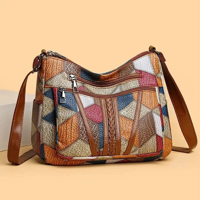 Elegancka torba skórzana patchwork