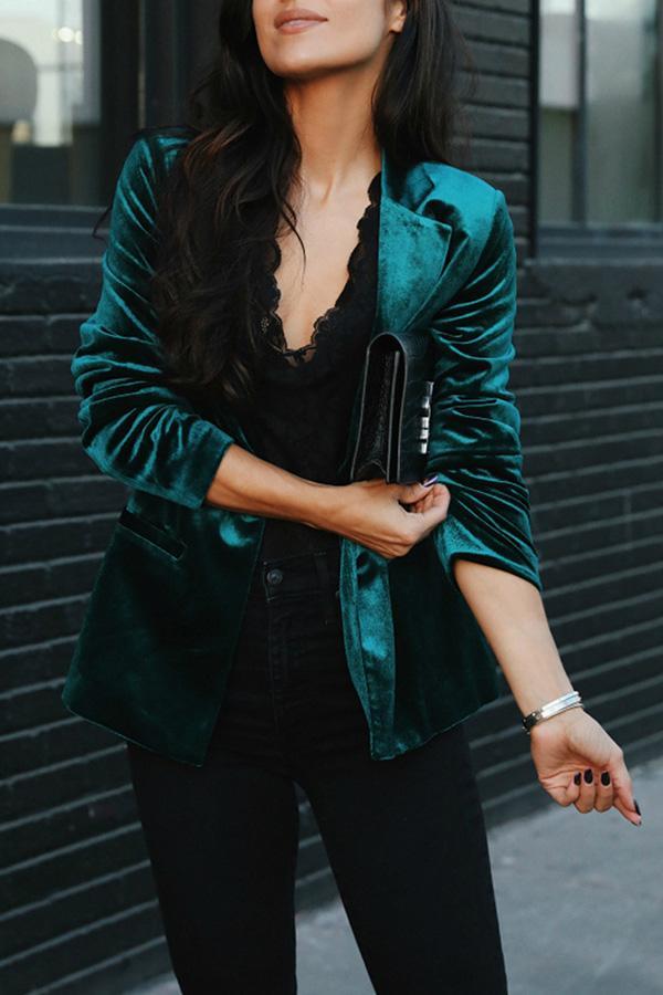 Chic aksamitny blazer dla kobiet – Nowoczesna elegancja i komfort
