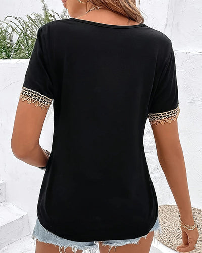 Chemise Tissée Contrast Col V