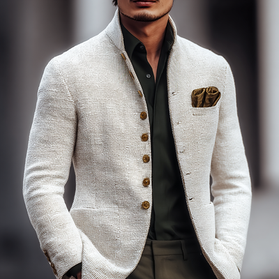 Męska Kurtka Tweed Klasyczna – Elegancja, Komfort i Styl