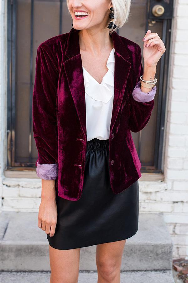 Chic aksamitny blazer dla kobiet – Nowoczesna elegancja i komfort