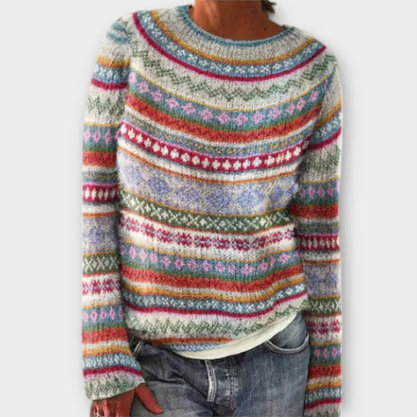 Wintage’owy retro sweter dziergany