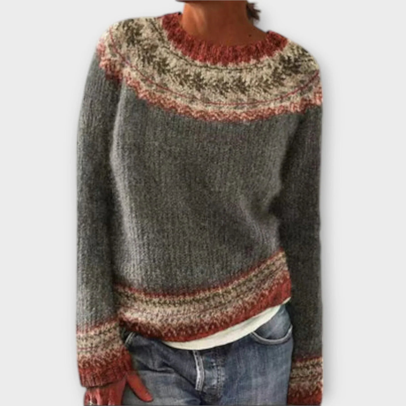 Wintage’owy retro sweter dziergany