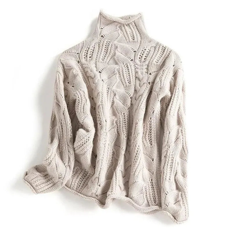 Stylowy luźny sweter z kaszmiru