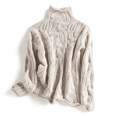 Stylowy luźny sweter z kaszmiru