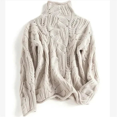 Stylowy luźny sweter z kaszmiru