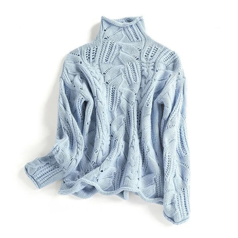 Stylowy luźny sweter z kaszmiru