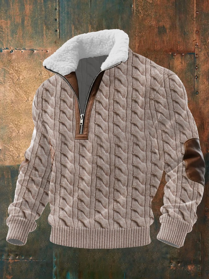 Sweter casual z kołnierzykiem koszulowym