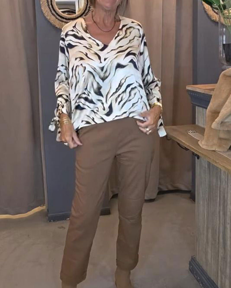 Blouse Manches Longues Imprimé Zèbre