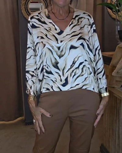 Blouse Manches Longues Imprimé Zèbre