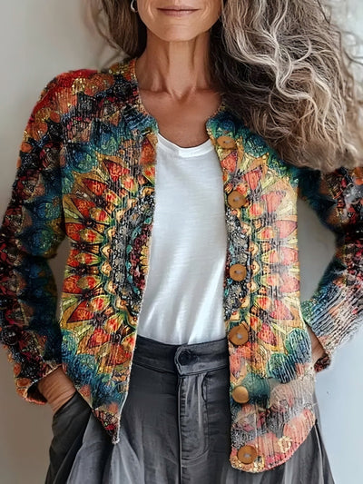 Kardigan Damski Wydruk 3D Casual Chic
